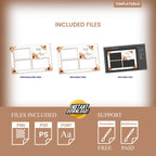 Wedding Photobooth Template Fall theme anniversary Fall Festival Thanksgiving with Burnt Orange & burgundy flowers fall leaves 4x6 3 photo