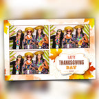 Thanksgiving Fall Festival Photobooth Template 4x6 3 pic with Font and free personalization Autumn theme fall leaves photo booth template