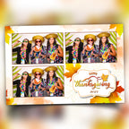 Thanksgiving Fall Festival Photobooth Template 4x6 3 pic with Font and free personalization Autumn theme fall leaves photo booth template