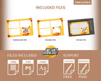 Fall Festival photobooth template and Thanksgiving 4x6 orange pumpkin theme 3 photo postcard layout for DSLR booth darkroom PNG 2024 F8