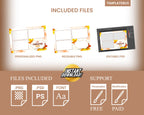 Thanksgiving Fall Festival Photobooth Template 4x6 3 pic with Font and free personalization Autumn theme fall leaves photo booth template