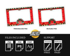 Christmas Photobooth Template, 4x6 landscape 1 photo shot Merry Christmas and New Year 2024, Xmas Green & Red for Darkroom, DSLR and PSD PNG