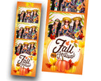 Thanksgiving & Fall Festival 2x6 photo booth template orange pumpkin theme 3 photo strip layout for DSLR booth darkroom booth psd png F8