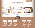 Fall Festival & Thanksgiving photobooth template 4x6 orange pumpkin theme 3 photo postcard layout for DSLR booth darkroom booth F7