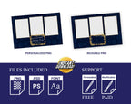 Christmas Photobooth Template Navy Blue & Gold 4x6 Landscape Mirror 3 shot Photo booth Xmas Holiday Party 2023 new year's eve 2024 Template