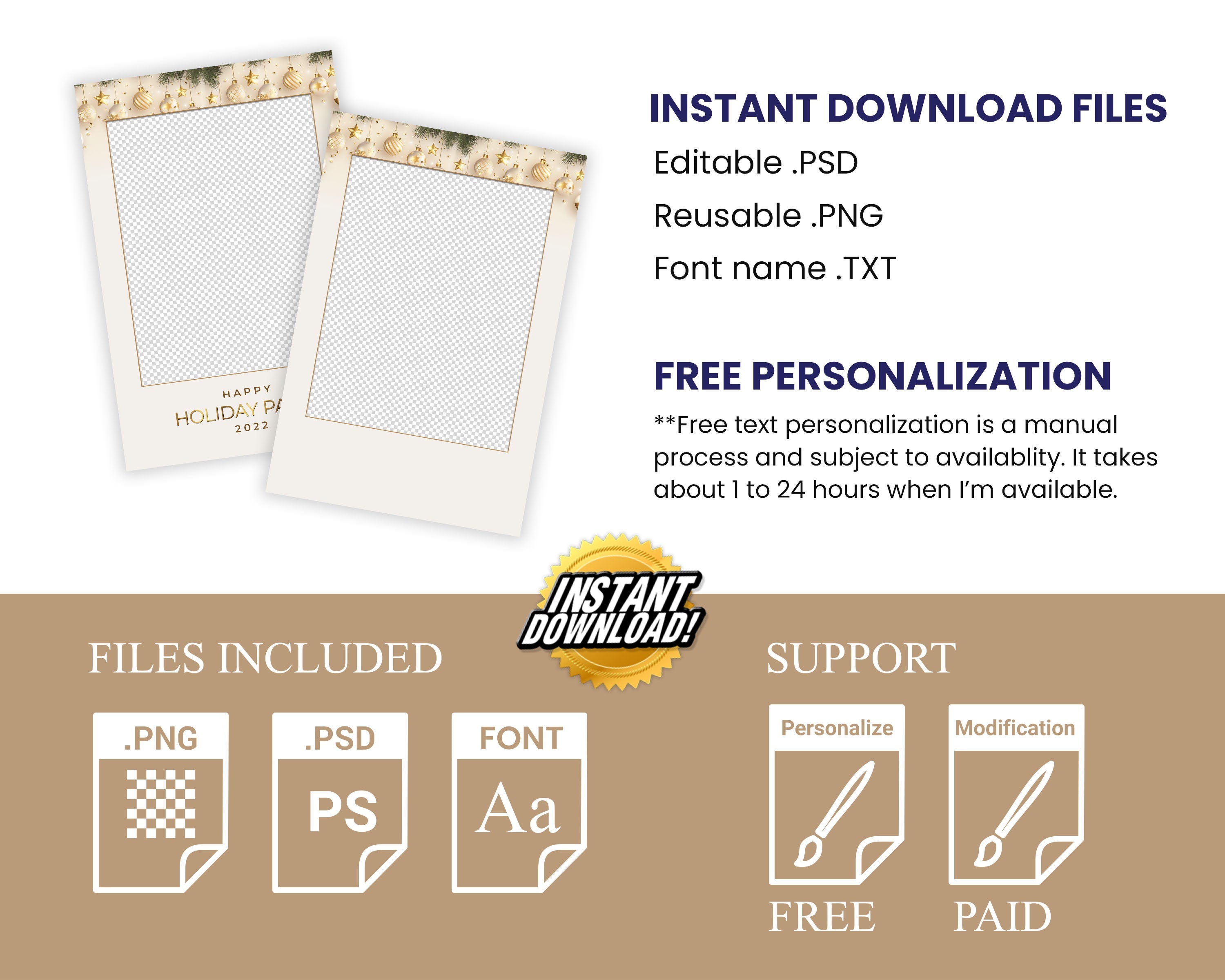 Christmas Photobooth Template HolidayPhoto Booth Xmas CM2