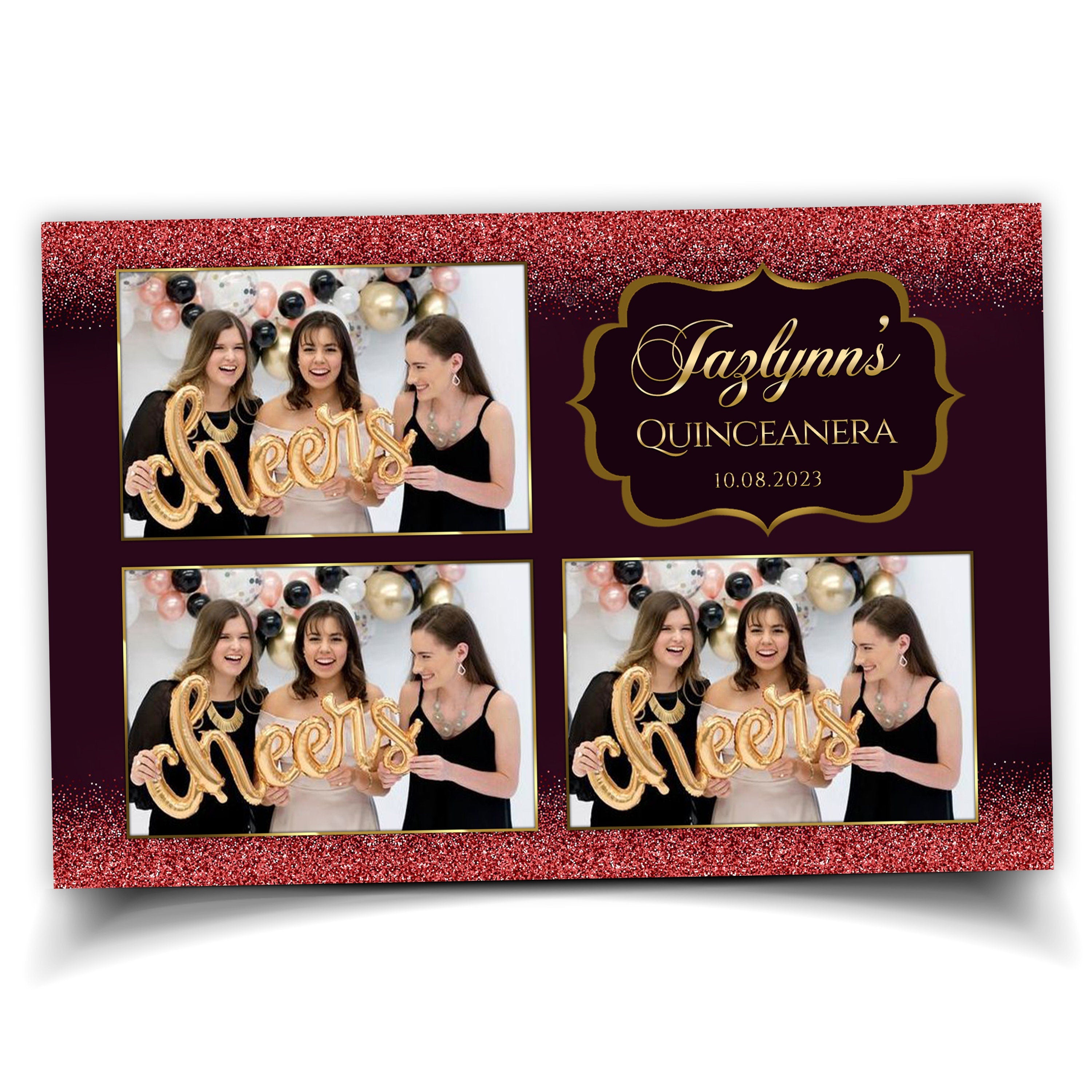 Rose Gold Glitter Photo Booth Template, Photobooth Template, Birthday, Bridal Shower, Wedding, Anniversary, 2x6 Photo Booth Template