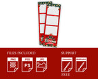 Christmas Photobooth Template, 2x6 Strip Merry Christmas and New Year 2024, Xmas Green & Red for Darkroom, DSLR and many more PSD PNG