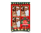 Christmas Photobooth Template, 4x6 portrait collage 3 photo Merry Christmas and New Year 2024 Xmas Green & Red for mirror booth and PSD PNG