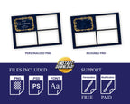 Christmas Photobooth Template Navy Blue & Gold 4x6 Landscape postcard 3 shot Photo booth Xmas Holiday Party 2023 new year eve 2024 Template