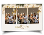 Christmas Photobooth Template 4x6 Landscape 3 Photo 2023 Holiday Party Gold and Green Happy New Year 2024 Xmas Mirror booth Template CM2