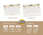 Christmas Photobooth Template 4x6 Landscape 3 Photo 2023 Holiday Party Gold and Green Happy New Year 2024 Xmas Mirror booth Template CM2
