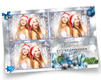Photo Booth Template Merry Christmas Day Party 2021 Silver Photobooth Template 4x6 Photo Strips Frame Template