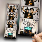 Halloween Photobooth Template 2x6 Trick or Treat Party 2024 stylish halloween Photo booth Template strip 3 shots PSD PNG Font