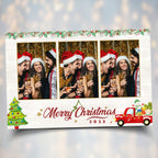 Christmas Truck Photo Booth Template, Merry Christmas and New Year 2024 Xmas 4x6 Landscape 3 Portrait Photo Mirror Booth Photobooth Template