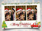 Christmas Truck Photo Booth Template, Merry Christmas and New Year 2024 Xmas 4x6 Landscape 3 Portrait Photo Mirror Booth Photobooth Template