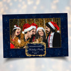 Christmas Photobooth Template 4x6 Landscape Navy Blue & Gold Photo booth Xmas Holiday Party 2023 4x6 single shot happy new year's eve 2024
