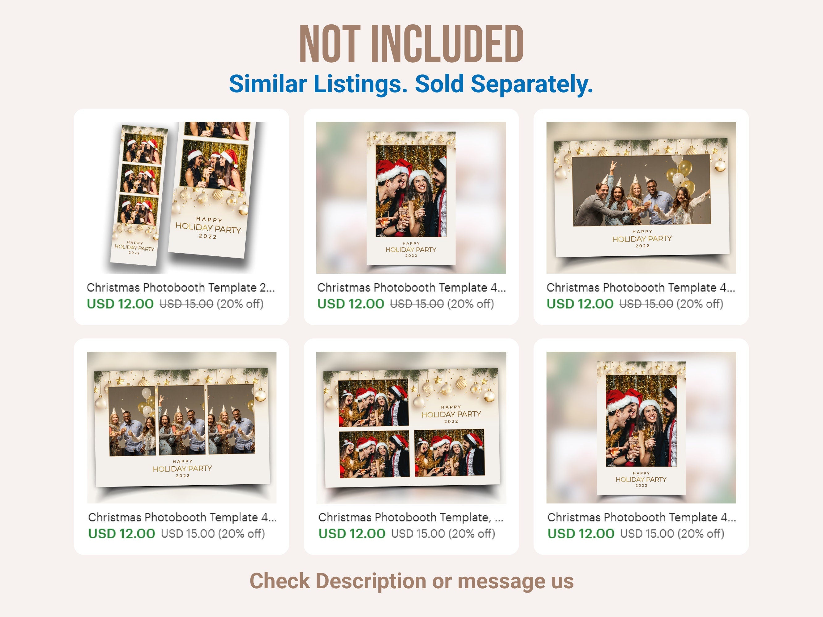 Christmas Photobooth Template HolidayPhoto Booth Xmas CM2