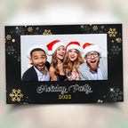 Gold Black Silver Christmas Photobooth Template 4x6 Single photo landscape Merry Christmas and New Year and Holiday photo booth Template