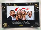Gold Black Silver Christmas Photobooth Template 4x6 Single photo landscape Merry Christmas and New Year and Holiday photo booth Template