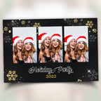 Gold Black Silver Christmas Photobooth Template 4x6 3 photo mirror booth Merry Christmas and New Year and Holiday photo booth Template