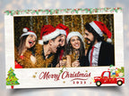 Christmas Truck Photo Booth Template, Merry Christmas and New Year 2024, Xmas 4x6 Landscape Single Photo Booth Photobooth Template