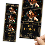 Great Gatsby Photobooth Template Art Deco Photo booth Geometric 1920s Photo Booth 2x6 Black Gold Foil Wedding Vintage
