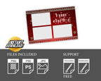 Ugly Sweater Party Holiday Merry Christmas Photobooth Template New Year Photo Booth Xmas Green & Red for Darkroom Mirror Salsa Touchpix DSLR