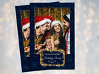 Christmas Xmas Photobooth Template 4x6 Portrait Navy Blue & Gold Photo booth stripe for Holiday Party 2023 4x6 single shot new year's eve