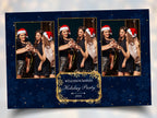 Christmas Photobooth Template Navy Blue & Gold 4x6 Landscape Mirror 3 shot Photo booth Xmas Holiday Party 2023 new year's eve 2024 Template