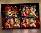 Birthday XV Quinceañera Sweet 16 Photo Booth Golden Mask Quinceanera Photobooth Template Mardi Gras party Masquerade Ball Carnival