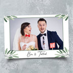 Wedding Photo Booth Template Olive Greenery Anniversary Bridal Shower Floral Photobooth Template 4x6 landscape single photo TB446