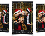 Christmas Photobooth Template Merry Christmas and New Year Winter Wonderland and Holiday Photobooth Template Gold Black Silver