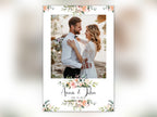 Wedding Photobooth template 4x6 single photo portrait with Floral flowers light pink rose and greenery photo booth template mirror B37 1242