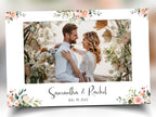 Wedding Photo booth template 4x6 single photo landscape with Floral split light pink rose flowers and greenery photobooth template B37 1242