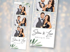 Wedding Anniversary Photo booth template Bridal Shower Floral Photobooth Template 2x6 strip green leaves greenery olive leaf design TB446