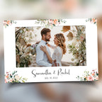 Wedding Photo booth template 4x6 single photo landscape with Floral split light pink rose flowers and greenery photobooth template B37 1242