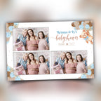 Baby Shower Photo booth Template 4x6 Teddy Bear Babyshower it's a boy sky blue brown tan balloons 1st birthday Photobooth Template BS1