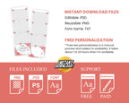 Birthday Sweet Sixteen Photobooth Template in Red Silver Sweet 16, Quinceanera, Wedding Photo Booth Template 2x6 XV