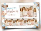 Baby Shower Photo booth Template 4x6 Teddy Bear Babyshower it's a boy sky blue brown tan balloons 1st birthday Photobooth Template BS1 803