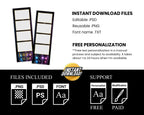 Birthday Photobooth Template Black with Gold 2x6 Stripe Disco Party Photo Booth Template Darkroom DSLR XBDR Salsa Touchpix ipad Mirror 1048