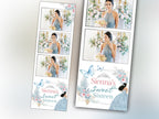 Birthday Sweet Sixteen Photobooth Template in Light Blue baby blue and silver Sweet 16, Quinceanera, Wedding Photo Booth 2x6 Stripe Template