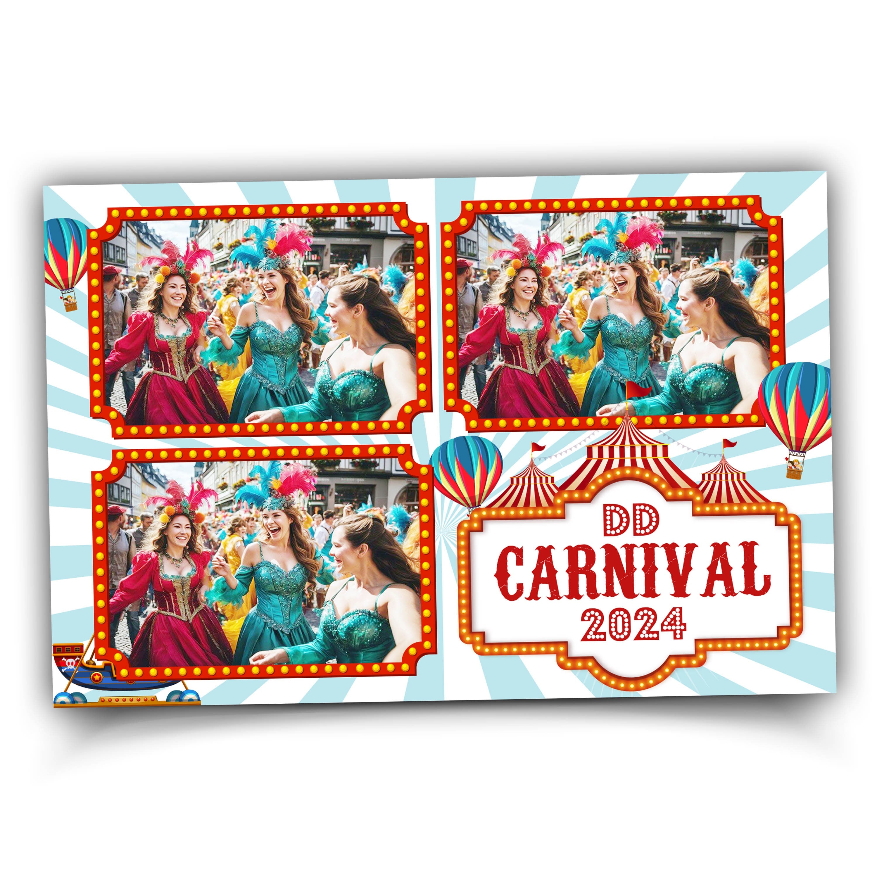 Carnival Photo Booth Template Festival Shrovetide Mardi Gras Photobooth Template Fat Tuesday Carnival celebration Circus Party