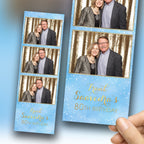 Birthday Sweet 16 Light Blue Color Gold Anniversary Photo Booth Template 2x6 Strip Photobooth