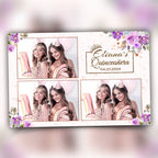 Sweet 16, Mis Quince, Purple Birthday Photo Booth Template, Purple Floral, Quinceanera, XV Photo Booth Template