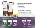 Purple Wedding Anniversary Bridal Shower Wooden Photobooth template 2x6 strip Floral flowers rose greenery photo booth template 1058