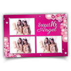 Quinceañera Birthday Sweet 16 Photobooth Template in pink rose gold Sweet Sixteen Quinceanera Photo Booth Template