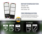 Carnival Photobooth Template Wedding Bridal Shower Sweet 16 Floral Anniversary Photo Booth Template 4x6 Photobooth Template