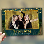 Enchanted Forest Prom 2024 Photobooth Template 4x6 Landscape 1 photo Class of 2024 Graduation Photo booth Template Green PSD PNG Editable