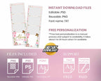 Alice in Wonderland Prom Photo Booth Template 2x6 stripe pink floral gold text editable
